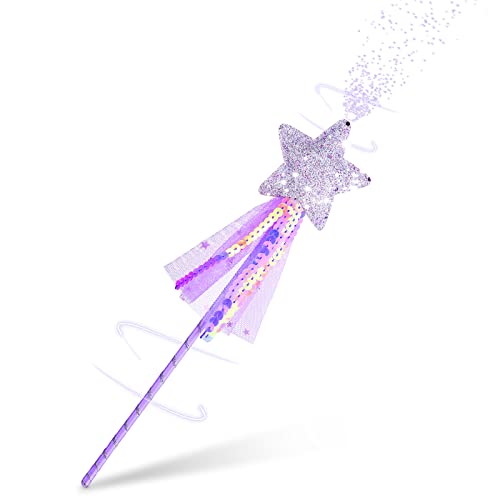Chalyna Fee Zauberstab Weihnachten Zauber Prinzessin Zauberstab Glitzer Stern Kostüm Fee Party Glitzer Sticks Zubehör für Geburtstag Hochzeit Cosplay Spielzeug(Lila) von Chalyna