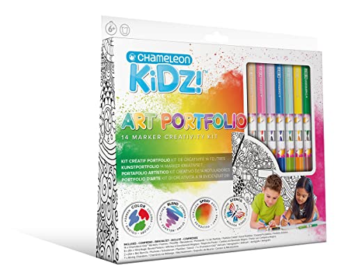 Chameleon Kidz Art Portfolio 14 Marker Creativity Kit von Chameleon