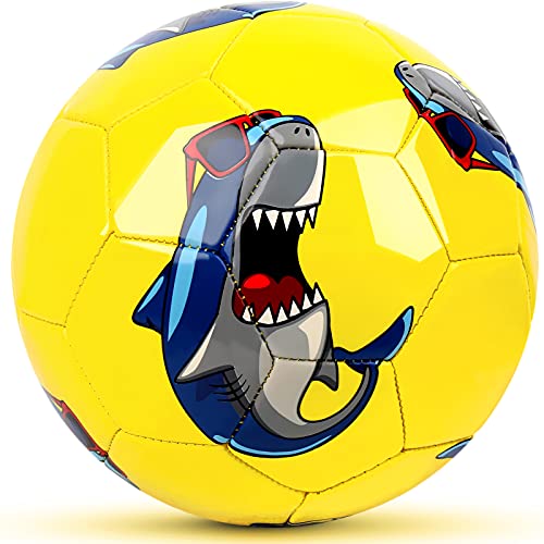 Champhox Kinder Fußball Ball mit Pumpe, Kinder-Sportball, Cartoon-Design, Kleinkinder, Freizeitball für drinnen und draußen, Ball für Kinder, Kleinkinder, Mädchen, Jungen, Kinder (Größe 1, Shark) Champhox Kinder Fußball Ball mit Pumpe, Kinder-Sportball, Cartoon-Design, Kleinkinder, Freizeitball für drinnen und draußen, Ball für Kinder, Kleinkinder, Mädchen, Jungen, Kinder (Größe 1, Shark) von Champhox