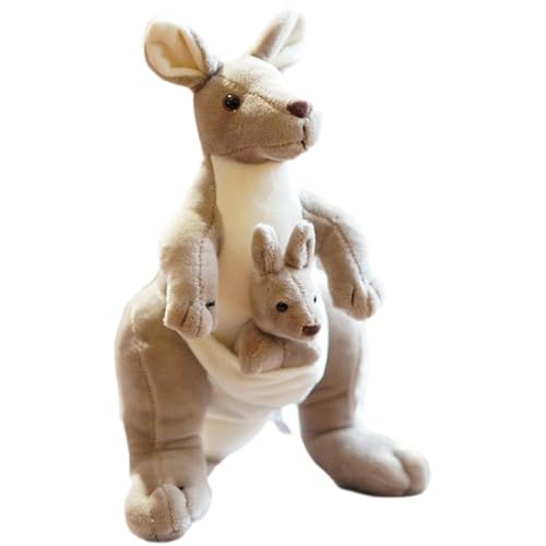 Champracer Känguru Plüschtier Plüschtiere, Kuscheltier Mutter und Kind Känguru, Weiches Kuscheliges Plüschspielzeug, Känguru süße Puppe, Geschenk für Kinder Mädchen Jungen (55 cm,Hellgrau) von Champracer