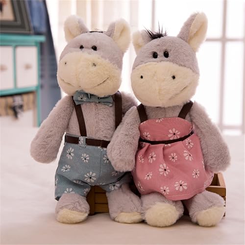 Champracer Kuscheltier Esel, Cartoon Pärchen Esel Plüschtier, Süße Kuscheltiere, Esel stofftier, Kleines Kuscheltier, Geschenke für Jungen Mädchen Kinder (30 cm,A) von Champracer