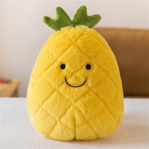 Champracer Obst Plüschtier, Gefülltes Plüschtier gefüllte Frucht Plüschtier, Ananas süßes Spielzeug Kissen, Geschenk für Kinder Mädchen Jungen (25 cm,Ananas) von Champracer
