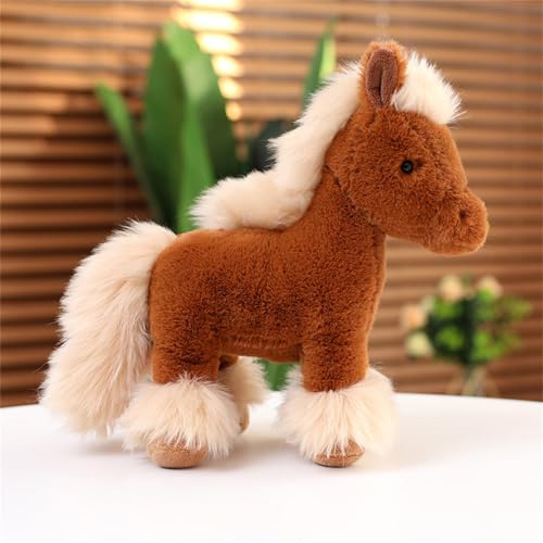 Champracer Pferd Kuscheltier Plüschtier, Weiche und Niedliche Plüschpuppe, Pferd Plüsch Spielzeug, Heimdekoration, Geschenk für Kinder Mädchen Jungen (30 cm,Dunkelbraun) von Champracer