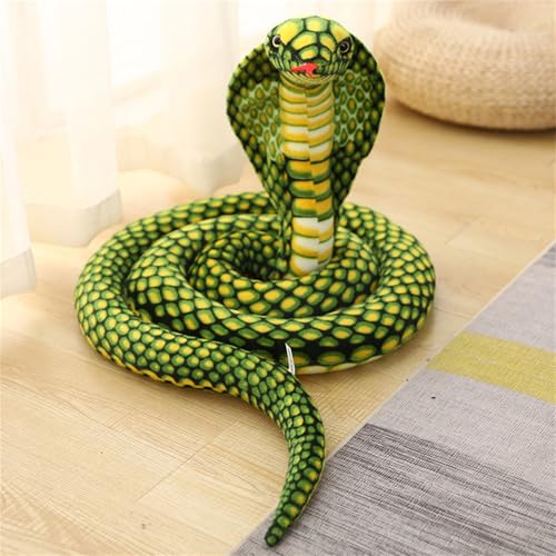 Champracer Schlange Kuscheltier, Python Plüsch Spielzeug, Realistische Kobra Plüschtier, Schlange Stofftier für Geburtstag Party Prank Requisiten (170 cm,Grün) von Champracer