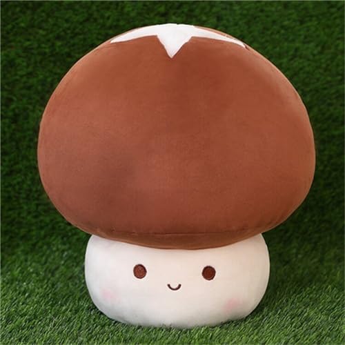 Pilz Plüschtier, 3D Weiche Pilz Plüsch Kissen, Niedlicher Pilz Kissen Kuscheltier, Kreative Pilze Plüschfigur Puppe für Ideal zum TröSten Kuscheln Einschlafhilfe (30 cm,Brauner Pilz) von Champracer