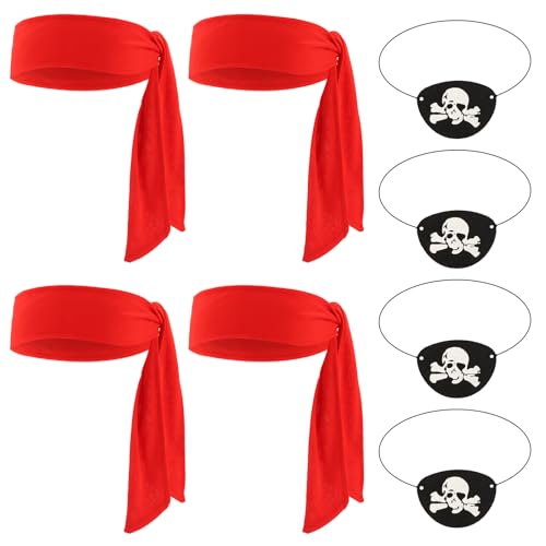 Chanaco Piraten-Zubehör, Piraten-Stirnband, Kostüm, Damen und Herren, Bandana, Kopftuch, Augenklappen für Halloween, Partyzubehör Chanaco Piraten-Zubehör, Piraten-Stirnband, Kostüm, Damen und Herren, Bandana, Kopftuch, Augenklappen für Halloween, Partyzubehör von Chanaco