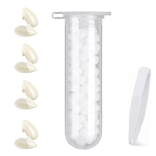 4 Paar Vampirzähne Vampir,Halloween Vampire Fangs, Zähne Gefälschte Zahnersatz mit Rohr Zähne Pellets Klebstoff für Cosplay Karneval Party Requisiten (13mm) von ChaneeHann