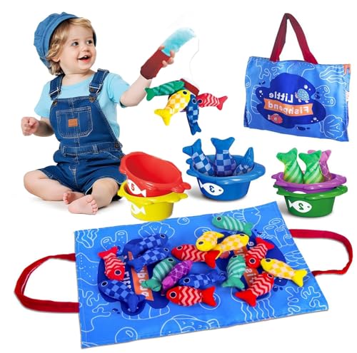 ChaneeHann Montessori Angelspielzeug für Babys – Interaktives Stoff-Angeln Spielzeug für 0-2 Jahre, Fördert Hand-Auge-Koordination, Sensorik und Eltern-Kind-Interaktion von ChaneeHann