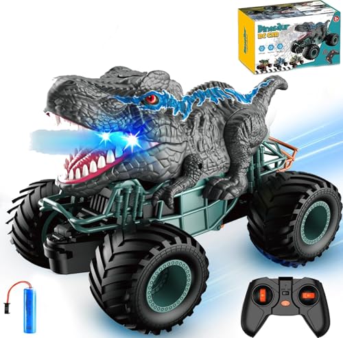 ChaneeHann Ferngesteuertes Auto 2.4Ghz, Dinosaurier Truck mit Licht, Klang, Sprühen, All Terrain 4WD Offroad RC Stunt Auto, Outdoor Spielzeug für Kinder ab 3-10 Jahre ChaneeHann Ferngesteuertes Auto 2.4Ghz, Dinosaurier Truck mit Licht, Klang, Sprühen, All Terrain 4WD Offroad RC Stunt Auto, Outdoor Spielzeug für Kinder ab 3-10 Jahre von ChaneeHann