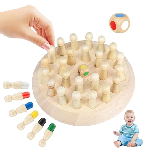 Holz Memory Match Stick Schach Spielzeug, Montessori Spielzeug ab 4 Jahre, 1 Set Family Gedächtnis Schach Lernspielzeug, Verbessert Gedächtnis und Farbwahrnehmung, Geburtstagsgeschenke für Kinder Holz Memory Match Stick Schach Spielzeug, Montessori Spielzeug ab 4 Jahre, 1 Set Family Gedächtnis Schach Lernspielzeug, Verbessert Gedächtnis und Farbwahrnehmung, Geburtstagsgeschenke für Kinder von ChaneeHann