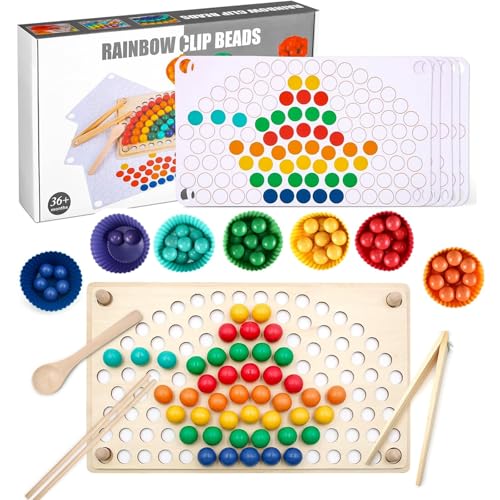 Holz Montessori Spielzeug, Rainbow Clip Perlen Brettspiele, Puzzle Board, Farben Sortier Stapelspielzeug, Kinder Hände Augen Gehirn Training, Ab 3 Jahr, Vorschule Geschenk für 3 4 5 6 Jahre Holz Montessori Spielzeug, Rainbow Clip Perlen Brettspiele, Puzzle Board, Farben Sortier Stapelspielzeug, Kinder Hände Augen Gehirn Training, Ab 3 Jahr, Vorschule Geschenk für 3 4 5 6 Jahre von ChaneeHann