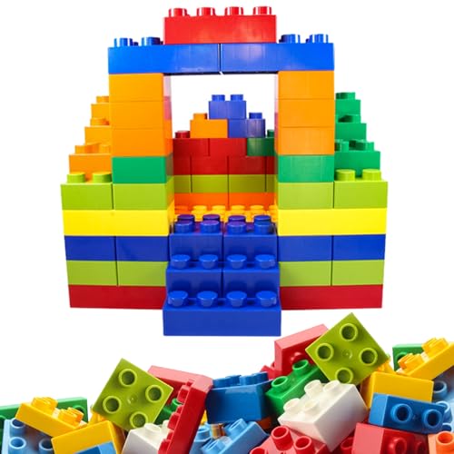 Klassische Bausteine Set, 100 Teile Steine in 5 Farben, Groß Bausteine, kompatibel mit führenden Marke, für Kleinkinder ab 2 Jahren, Set für Kreatives Spielen Lernspielzeug für Jungen und Mädchen Klassische Bausteine Set, 100 Teile Steine in 5 Farben, Groß Bausteine, kompatibel mit führenden Marke, für Kleinkinder ab 2 Jahren, Set für Kreatives Spielen Lernspielzeug für Jungen und Mädchen von ChaneeHann