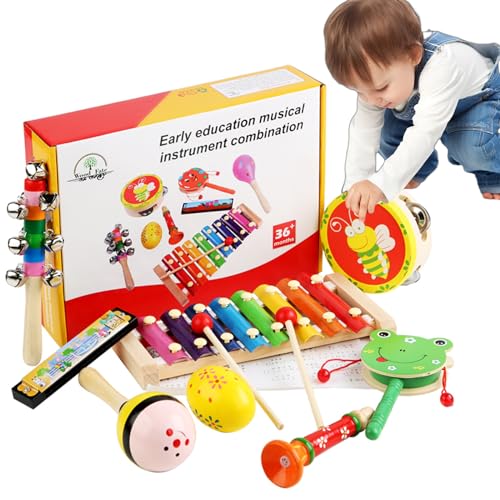 Montessori Instrumente für Kinder, 8 Stück Musikinstrumente, Holz Percussion Set, Schlagwerk Rhythmus Spielzeug, Musik Kinderspielzeug Geschenke Montessori Instrumente für Kinder, 8 Stück Musikinstrumente, Holz Percussion Set, Schlagwerk Rhythmus Spielzeug, Musik Kinderspielzeug Geschenke von ChaneeHann