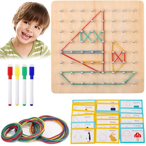 Montessori Spielzeug Ab 3 Jahre, Holz Geoboard Holzspielzeug, Montessori Wooden Geoboard, Lernspielzeug Montessori Motorikspielzeug, Lernspielzeug für Kinder, Phantasie&Kreativität Der Kinder Anregt Montessori Spielzeug Ab 3 Jahre, Holz Geoboard Holzspielzeug, Montessori Wooden Geoboard, Lernspielzeug Montessori Motorikspielzeug, Lernspielzeug für Kinder, Phantasie&Kreativität Der Kinder Anregt von ChaneeHann