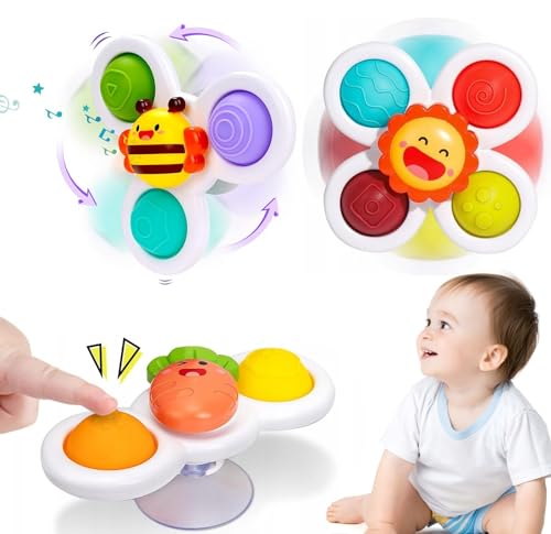 Saugnapf Spielzeug Baby, 3PCS Fidget Toys,Saugnapf Spinner Spielzeug,Sensorik Spielzeug für Baby, Baby-Bade-Kreisel-Spielzeug, Lustige Insektenmuster Wasserspielzeug für Fenster und Badewannen Saugnapf Spielzeug Baby, 3PCS Fidget Toys,Saugnapf Spinner Spielzeug,Sensorik Spielzeug für Baby, Baby-Bade-Kreisel-Spielzeug, Lustige Insektenmuster Wasserspielzeug für Fenster und Badewannen von ChaneeHann