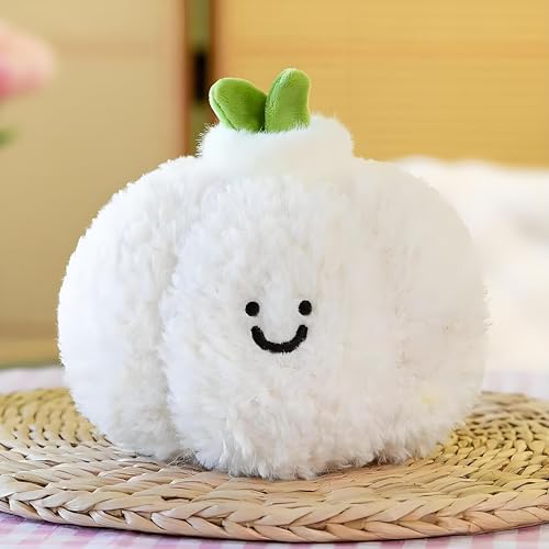 ChangTsingLee Kuscheltier Süße Kuscheltiere GemüseplüSchspielzeug Stofftier Aus Weichem Plüsch Niedliches PlüSchtier Für Kinder & ErwachseneWeißer Knoblauch 20cm von ChangTsingLee