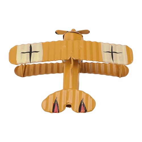 Changor Vintage Flugzeugmodell, Flugzeugschmuck, Retro Iron Art Flugzeug Ornament Autor für Kuchendekoration Fotografie Requisite (Gelb) von Changor