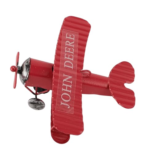 Changor Vintage Flugzeugmodell, Flugzeugschmuck, Retro Iron Art Flugzeug Ornament Autor für Kuchendekoration Fotografie Requisite (Rot) von Changor