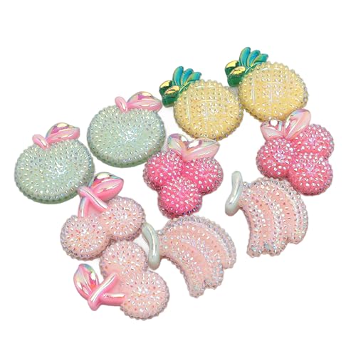 Mini -Obstharz -Accessoires, Flacher 10pcs, Ideal für Kartenherstellung, Scrapbooking, Handwerk mit Kindern, Telefonkofferdekor, Dekorative Obsthandwerk, Farbenfrohe Verzierungen von Changor