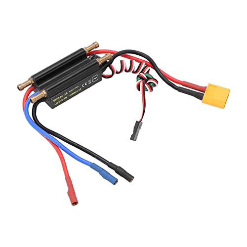 RC Boat Brushless ESC, High Power Load Schwarz 5 V/3 A BEC Leistungsstarker RC Boat ESC 2‑4S XT60 Stecker für 450 mm Bootsmodell von Changor
