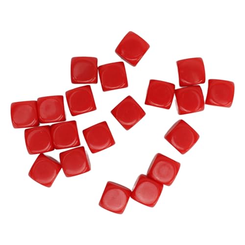 Würfel, 16 Mm, Kunststoff, 20 Stück, Runde Ecken, Leere Würfel, Leicht, Multifunktional, für den Unterricht (Rot) von Changor