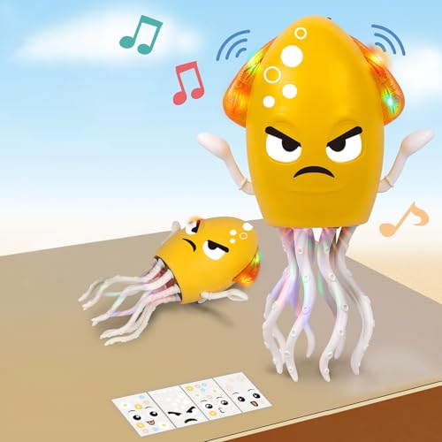 Changtai Elektrischer Tanzender Oktopus Spielzeug, Electric Dancing Octopus Toy, Elektrische Krake Pädagogische mit Led & Musik, Tanzendes und singendes Musikspielzeug Geschenk für Jungen Mädchen von Changtai