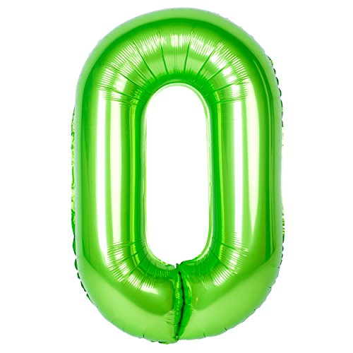 40 Zoll 0 to 9 in Grün Nummer Folienballon Helium Zahlenballon Luftballon Riesenzahl Party Hochzeit Kindergeburtstag Geburtstag Number 0 von CHANGZHONG