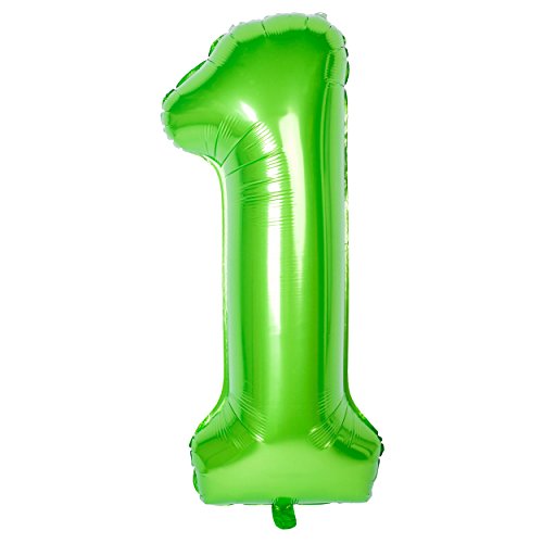 40 Zoll 0 to 9 in Grün Nummer Folienballon Helium Zahlenballon Luftballon Riesenzahl Party Hochzeit Kindergeburtstag Geburtstag Number 1 von CHANGZHONG