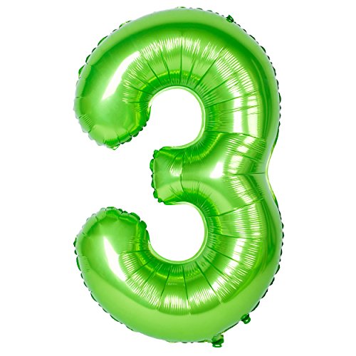 40 Zoll 0 to 9 in Grün Nummer Folienballon Helium Zahlenballon Luftballon Riesenzahl Party Hochzeit Kindergeburtstag Geburtstag Number 3 von CHANGZHONG