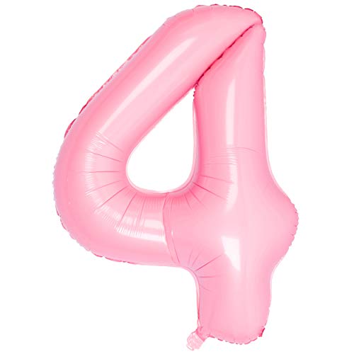 40 Zoll 0 to 9 in Tiffany Rosa Nummer Folienballon Helium Zahlenballon Luftballon Riesenzahl Party Hochzeit Kindergeburtstag Geburtstag Number 4 von CHANGZHONG