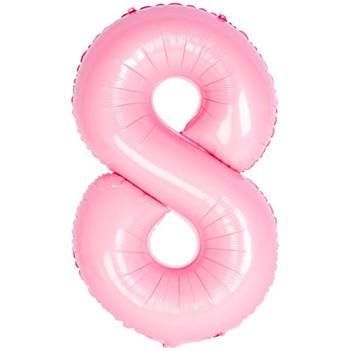 40 Zoll 0 to 9 in Tiffany Rosa Nummer Folienballon Helium Zahlenballon Luftballon Riesenzahl Party Hochzeit Kindergeburtstag Geburtstag Number 8 von CHANGZHONG