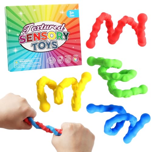 Sensorik Spielzeug Fidget Toys Twist Stick, Lustiges Finger Stressabbau Toy für Kinder & Erwachsene, Autismus ADHD Angst Anti Stress Spielzeug, 4 Stück von Chanurae
