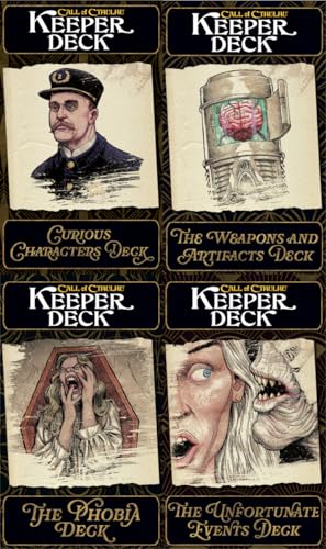 Chaosium Call of Cthulhu Keeper Decks 2nd Edition | 4 RPG Card Decks with NPCs, Madness, Events & Weapons | Game Aid for Keepers & Storytellers von Chaosium
