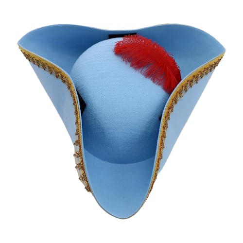 Chaoyinn Herren Damen Dreispitz Hut Piratenkostüm Accessoire Halloween Kostüm Party Geburtstag Maskerade Theateraufführung Cosplay Himmelblau Einheitsgröße Chaoyinn Herren Damen Dreispitz Hut Piratenkostüm Accessoire Halloween Kostüm Party Geburtstag Maskerade Theateraufführung Cosplay Himmelblau Einheitsgröße von Chaoyinn