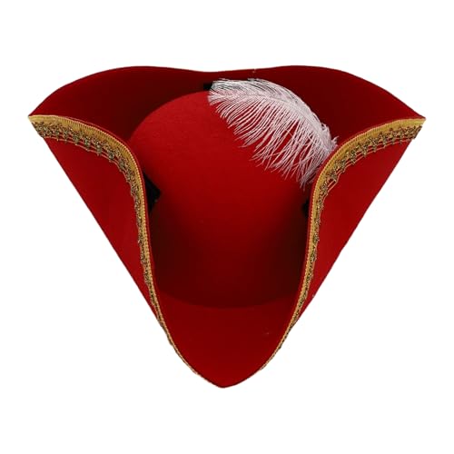 Chaoyinn Herren Damen Dreispitz Hut Piratenkostüm Accessoire Halloween Kostüm Party Geburtstag Maskerade Theateraufführung Cosplay Rot 1 Einheitsgröße Chaoyinn Herren Damen Dreispitz Hut Piratenkostüm Accessoire Halloween Kostüm Party Geburtstag Maskerade Theateraufführung Cosplay Rot 1 Einheitsgröße von Chaoyinn