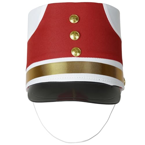 Chaoyinn Kind Junge Mädchen Hut Majorette Trommel Schlagzeuger Hut Soldat Spielzeug Mütze Drum Band Fanfare Kostüm Fest Bühne Auftritt Cosplay Typ B Rot Einheitsgröße von Chaoyinn