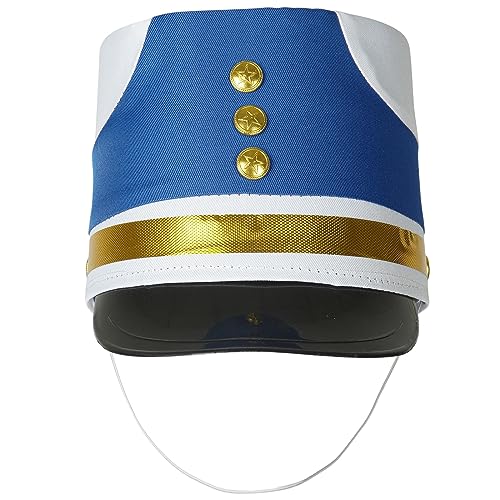 Chaoyinn Kind Junge Mädchen Hut Majorette Trommel Schlagzeuger Hut Soldat Spielzeug Mütze Drum Band Fanfare Kostüm Fest Bühne Auftritt Cosplay Typ E Blau Einheitsgröße von Chaoyinn