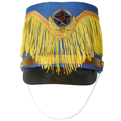 Chaoyinn Kind Junge Mädchen Hut Majorette Trommel Schlagzeuger Hut Soldat Spielzeug Mütze Drum Band Fanfare Kostüm Fest Bühne Auftritt Cosplay Typ G Blau Einheitsgröße von Chaoyinn