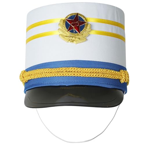Chaoyinn Kind Junge Mädchen Hut Majorette Trommel Schlagzeuger Hut Soldat Spielzeug Mütze Drum Band Fanfare Kostüm Fest Bühne Auftritt Cosplay Typ I Blau Einheitsgröße von Chaoyinn