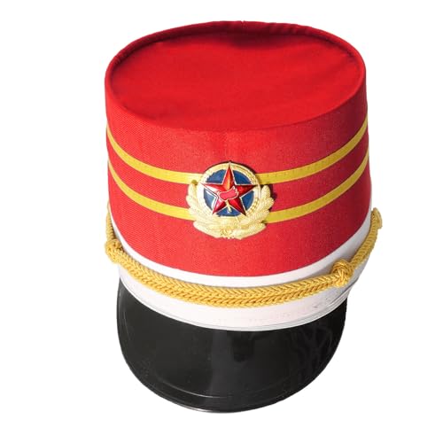 Chaoyinn Kind Junge Mädchen Hut Majorette Trommel Schlagzeuger Hut Soldat Spielzeug Mütze Drum Band Fanfare Kostüm Fest Bühne Auftritt Cosplay Typ K Einheitsgröße von Chaoyinn
