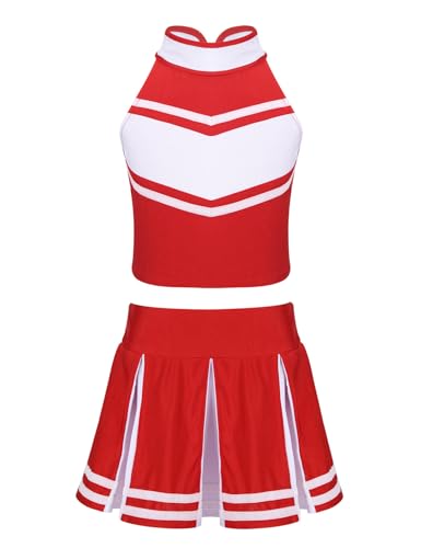 Chaoyinn Kind Pom-pom Girl Mädchen Schulmädchen Schuluniform Cheerleader Cosplay Kostüm Karneval Halloween Maskerade Party 6-14 Jahre Rot&Weiß 116 Chaoyinn Kind Pom-pom Girl Mädchen Schulmädchen Schuluniform Cheerleader Cosplay Kostüm Karneval Halloween Maskerade Party 6-14 Jahre Rot&Weiß 116 von Chaoyinn