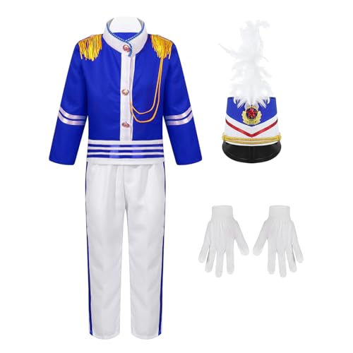 Chaoyinn Kinderkostüm Königliche Garde Junge Mädchen Karneval Uniform Fanfare Soldat Halloween Kostüm Fest Cosplay Königsblau A 122-128 Chaoyinn Kinderkostüm Königliche Garde Junge Mädchen Karneval Uniform Fanfare Soldat Halloween Kostüm Fest Cosplay Königsblau A 122-128 von Chaoyinn
