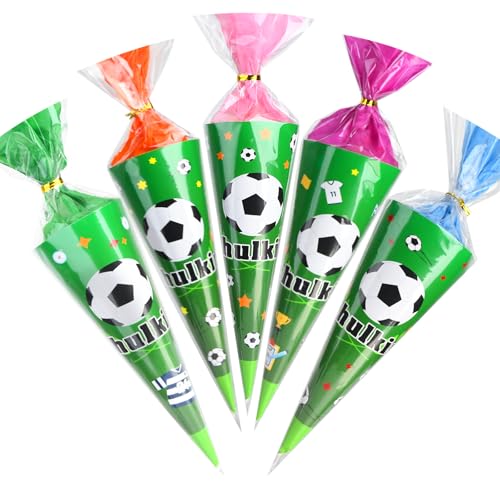 10 Stück Schultüte für geschwister schultüte junge, Schultüte Fussball, schultüte klein füllung, Zuckertüte für Jungen und Mädchen, mini schultüten zum befüllen, geschenke für Einschulung (grüner-1) 10 Stück Schultüte für geschwister schultüte junge, Schultüte Fussball, schultüte klein füllung, Zuckertüte für Jungen und Mädchen, mini schultüten zum befüllen, geschenke für Einschulung (grüner-1) von Charfia