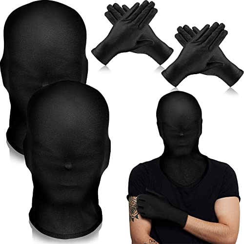 Charfia 2 Schwarze Maske Halloween, Halloween Masken Vollgesichtsmaske Kostüm Unisex Gesichtslose Maske mit 2 Schwarzen Handschuhen, Spandex Halloween Maske Cosplay Charfia 2 Schwarze Maske Halloween, Halloween Masken Vollgesichtsmaske Kostüm Unisex Gesichtslose Maske mit 2 Schwarzen Handschuhen, Spandex Halloween Maske Cosplay von Charfia