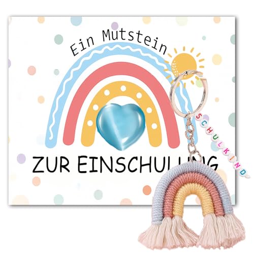Charfia Einschulung Geschenk Mädchen, Rosa Schulkind Mutstein Einschulung und Schlüsselanhänger, 2025 Schulkind Geschenk, Schultüte Füllung, Schulanfang Geschenk mit Grußkarte Geschenkbox (KXCHZH02) Charfia Einschulung Geschenk Mädchen, Rosa Schulkind Mutstein Einschulung und Schlüsselanhänger, 2025 Schulkind Geschenk, Schultüte Füllung, Schulanfang Geschenk mit Grußkarte Geschenkbox (KXCHZH02) von Charfia