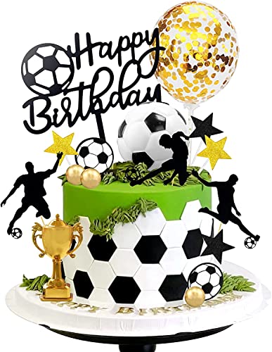 Tortendeko Fussball, Tortenaufleger Deko Kinder Torte Kuchendeko Fussball , Figuren Cake Topper für Junge Geburtstag Party von Charfia