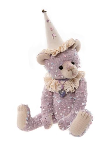 Charlie Bears Lady Luck 2023 Plüsch-Teddybär, Teil des Trio-Huts und Charm-Accessoires zum Sammeln voll zusammengefügt von Charlie Bears