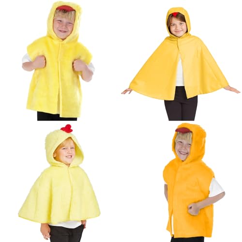 Charlie Crow Goldenes Huhn-Kostüm für Kinder, Einheitsgröße 3-8 Jahre. von Charlie Crow