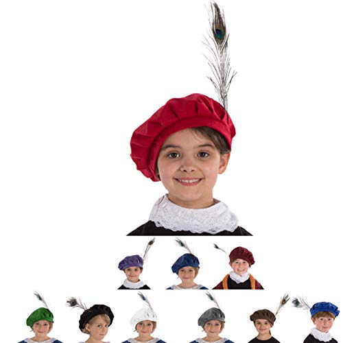 Charlie Crow Mittelalter Mütze Kostüm für Kinder | Rot. | Einheitsgröße (3-8 Jahre). von Charlie Crow