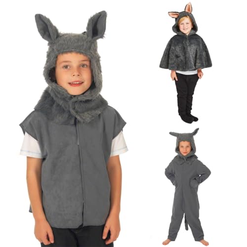 Charlie Crow Wolfs Umhang Kostüm Für Kinder - Einheitsgröße 3-5 Jahre. von Charlie Crow